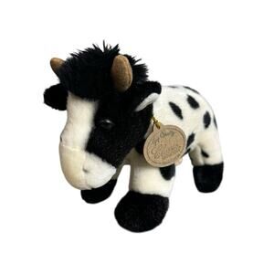 Classic Aurora Standing Cow Plush Black White Realistic Stuffed Animal Toy
